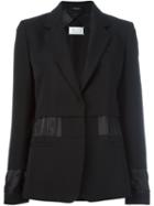 Maison Margiela Contrast Panel Blazer, Women's, Size: 40, Black, Viscose/virgin Wool