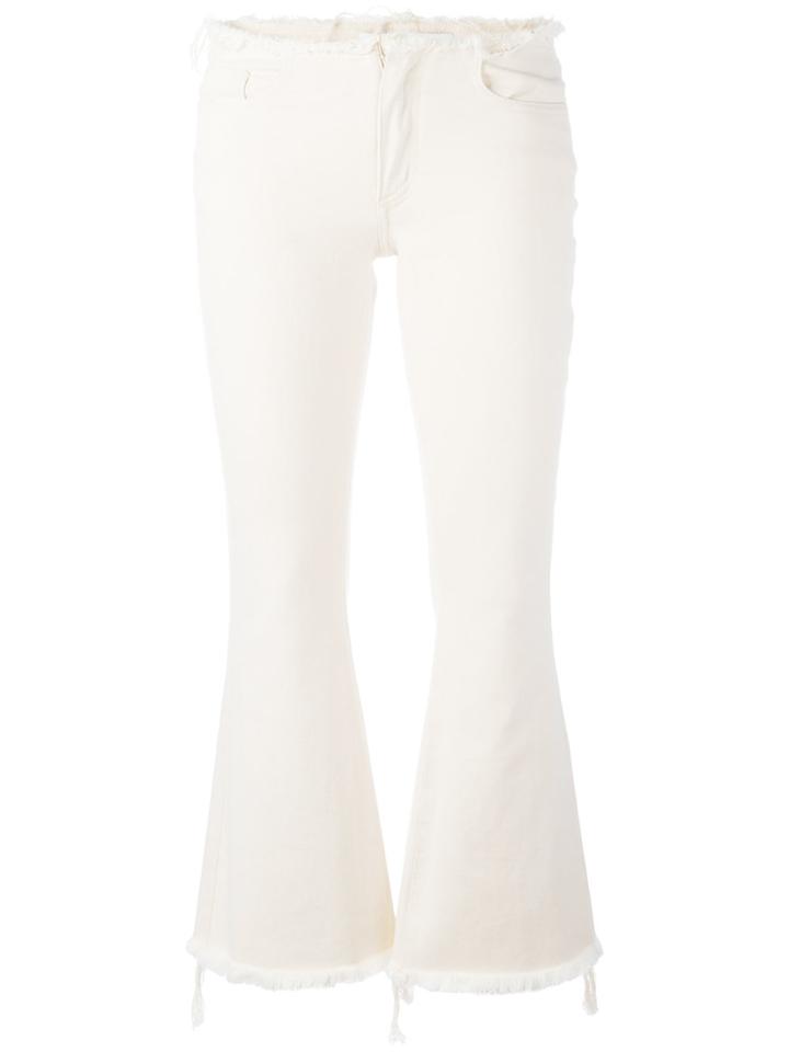 Marques'almeida Fray Hem Flared Trousers - White