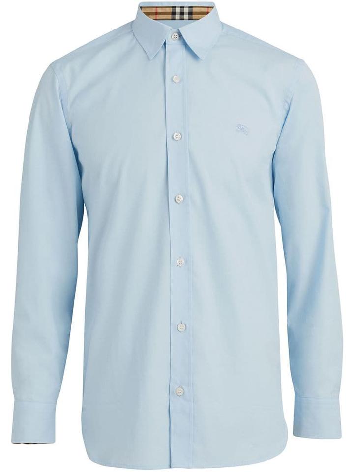Burberry Stretch Poplin Shirt - Blue