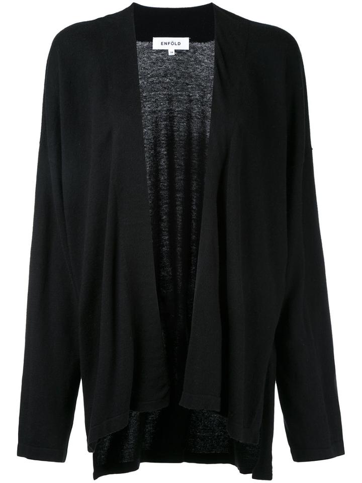 Enföld - Long Sleeve Asymmetric Top - Women - Cotton - 38, Black, Cotton