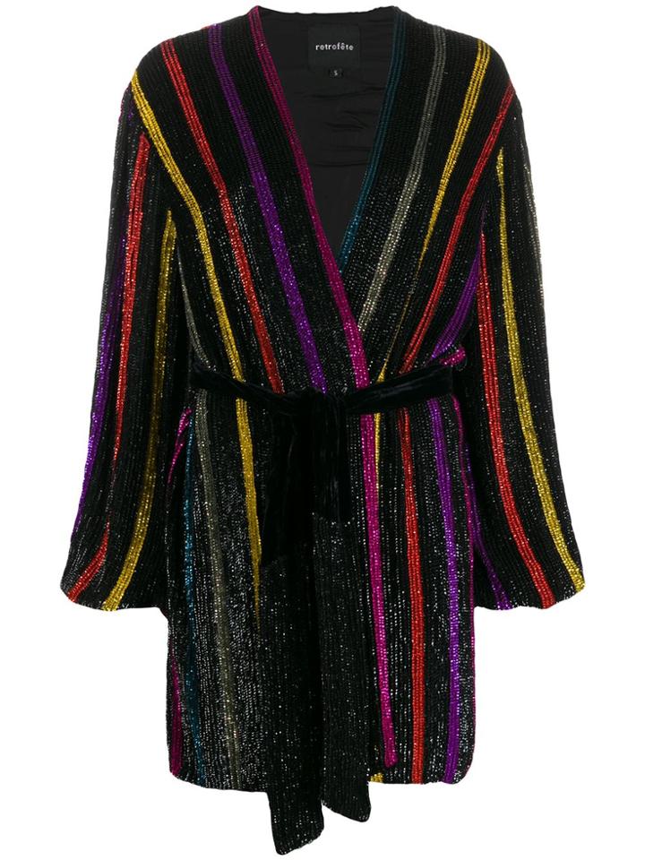 Retrofete Striped Long-sleeve Dress - Black