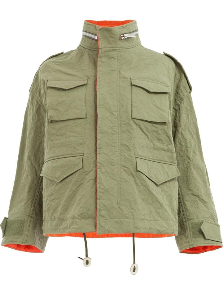 Undercover Short Oversized Coat - Green