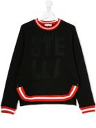 Stella Mccartney Kids Teen Stripe-trimmed Sweatshirt - Black