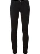 Dolce & Gabbana Ripped Detail Jeans, Women's, Size: 38, Black, Cotton/polyester/spandex/elastane