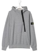 Stone Island Junior Teen Classic Brand Hoodie - Grey