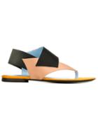 Studio Pollini Colour Block Flat Sandals