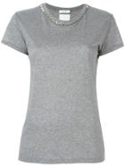 Valentino 'rockstud' Collar T-shirt - Grey