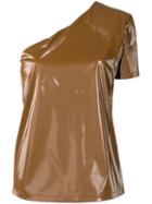 Max Mara Glossy One Shoulder T-shirt - Brown