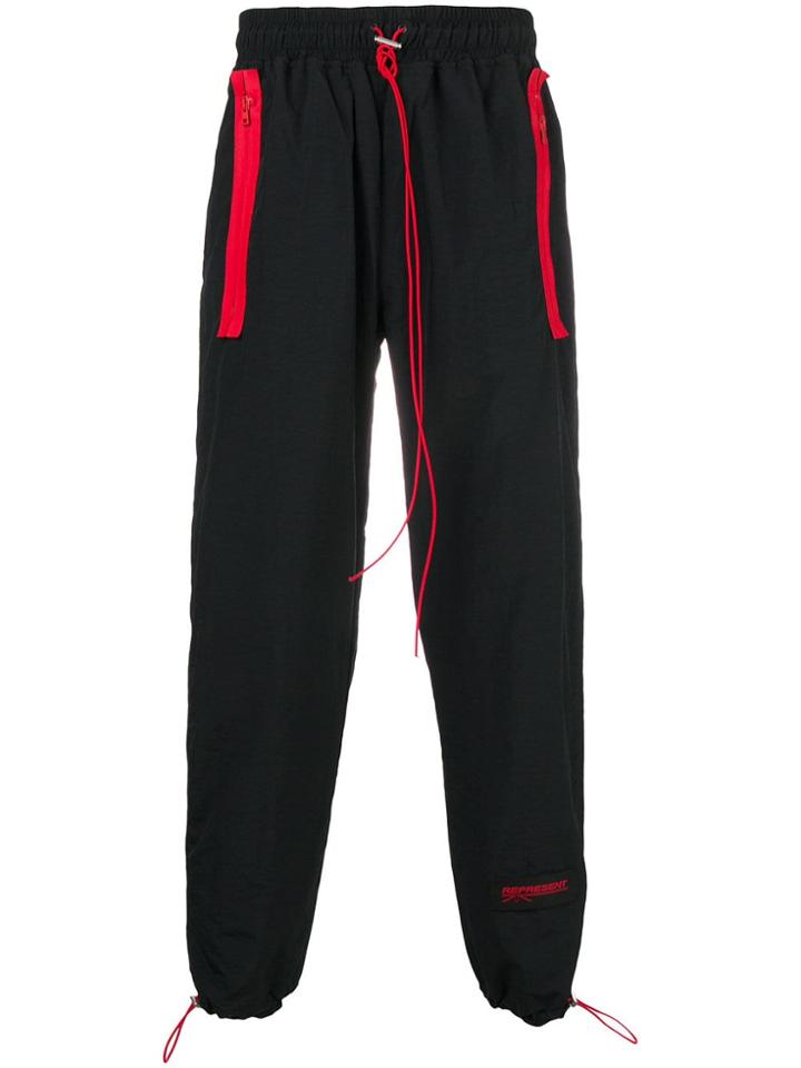 Represent Side Stripe Track Pants - Black