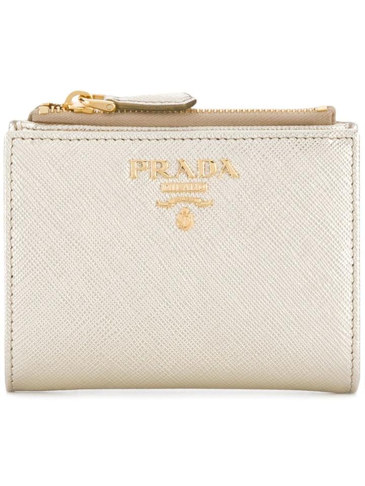 Prada Small Saffiano Wallet - Metallic