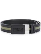 Fendi Two-tone Logo Belt - Black
