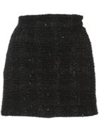 Alice+olivia Lamé Tweed Mini Skirt - Black