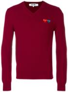 Comme Des Garçons Play Heart Logo Knitted Jumper - Red