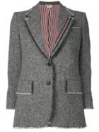 Thom Browne Frayed Wide Lapel Sport Coat - Grey