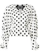 Jacquemus Polka Dot Button Up Blouse - White