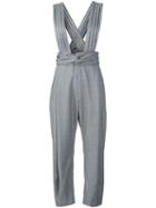 Rachel Comey Pleated Straps Cropped Dungarees, Women's, Size: 6, Grey, Wool