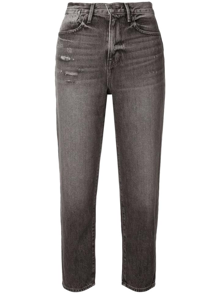 Frame Denim High Rise Cropped Jeans - Grey
