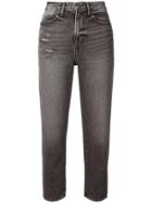 Frame Denim High Rise Cropped Jeans - Grey
