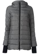 Herno Hooded Padded Coat, Women's, Size: 42, Grey, Feather Down/fluoropolymer/polyamide/spandex/elastane