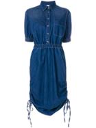 Stella Mccartney Drawstring Denim Shirt Dress - Blue