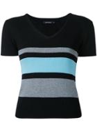 Loveless - Striped Knit T-shirt - Women - Cotton/acrylic - 7, Black, Cotton/acrylic