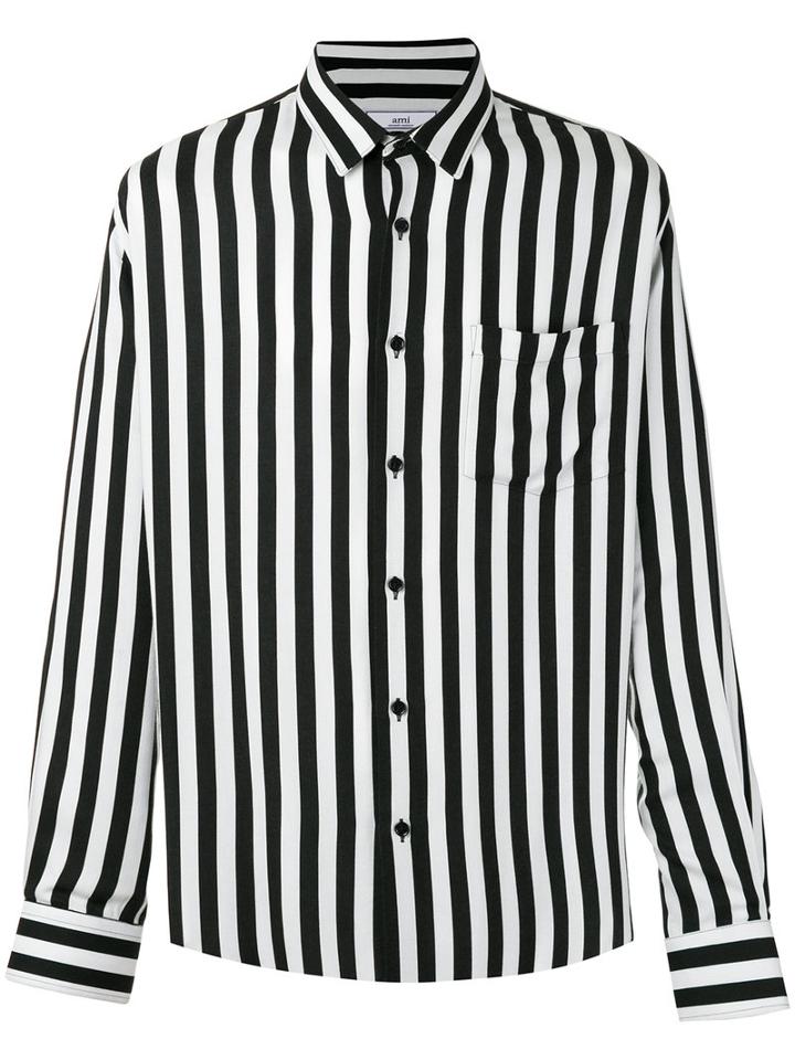 Ami Alexandre Mattiussi - Striped Shirt - Men - Viscose - 36, Black, Viscose