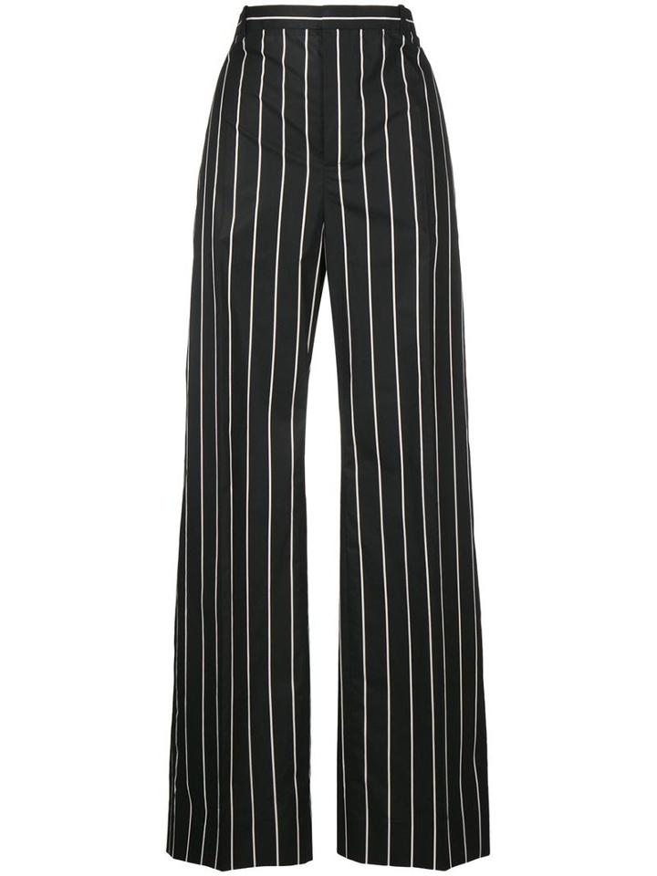 Balenciaga Striped Wide-leg Trousers, Women's, Size: 36, Black, Cotton