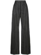 Balenciaga Striped Wide-leg Trousers, Women's, Size: 36, Black, Cotton