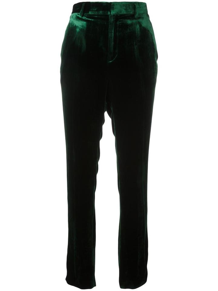 Haider Ackermann Velvet Trousers, Women's, Size: 38, Green, Silk/cotton/rayon