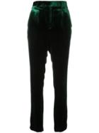 Haider Ackermann Velvet Trousers, Women's, Size: 38, Green, Silk/cotton/rayon