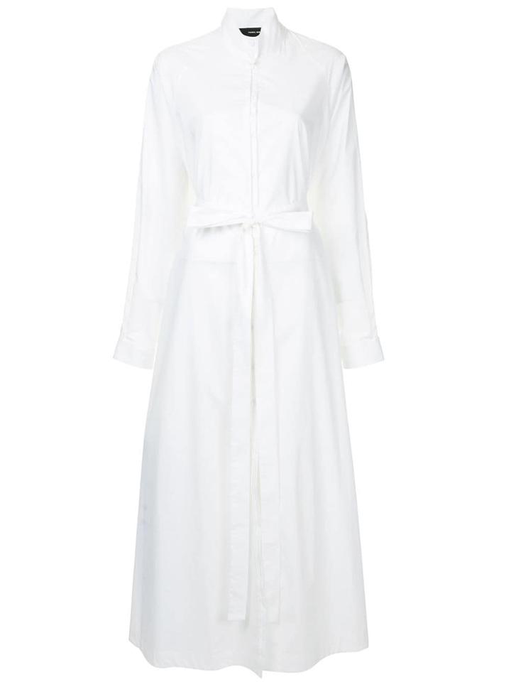 Isabel Benenato Long Shirt Dress - White