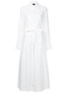 Isabel Benenato Long Shirt Dress - White