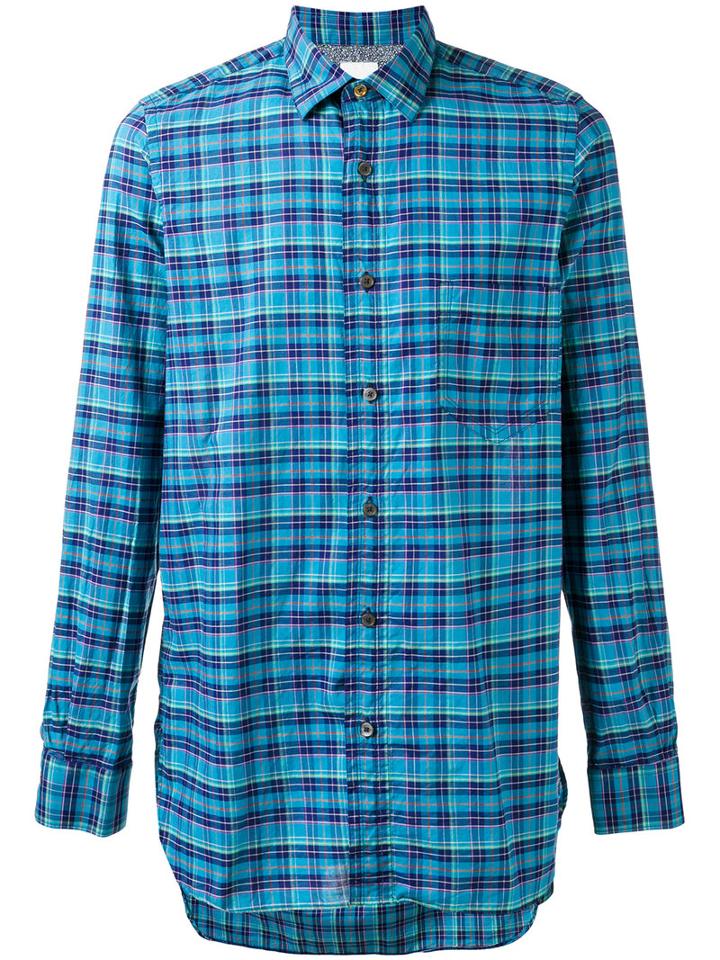 Paul Smith Chest Pocket Checked Shirt, Men's, Size: Large, Green, Cotton