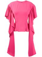 Rejina Pyo Kara Blouse With Long Drape Sleeves - Pink & Purple
