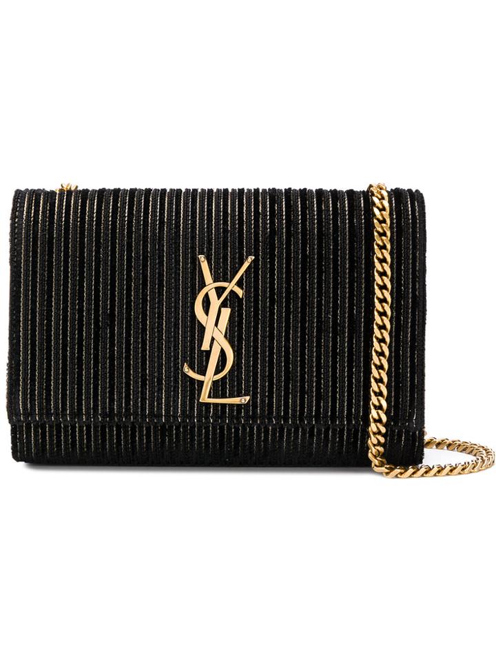 Saint Laurent Metallic Detail Shoulder Bag - Black