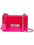Moschino Colour Block Shoulder Bag, Women's, Red, Calf Leather