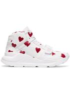 Burberry Heart Hi-top Leather Sneakers - White