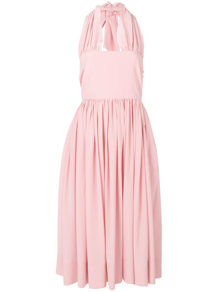 Rochas Flared Loose Dress - Pink & Purple