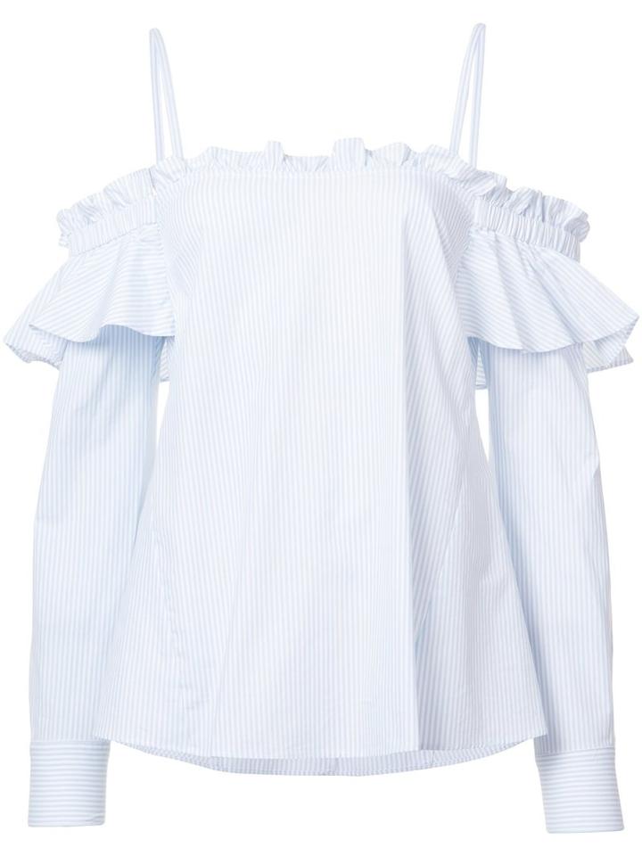 Rebecca Vallance Parker Frill Shirt, Women's, Size: 6, Blue, Cotton