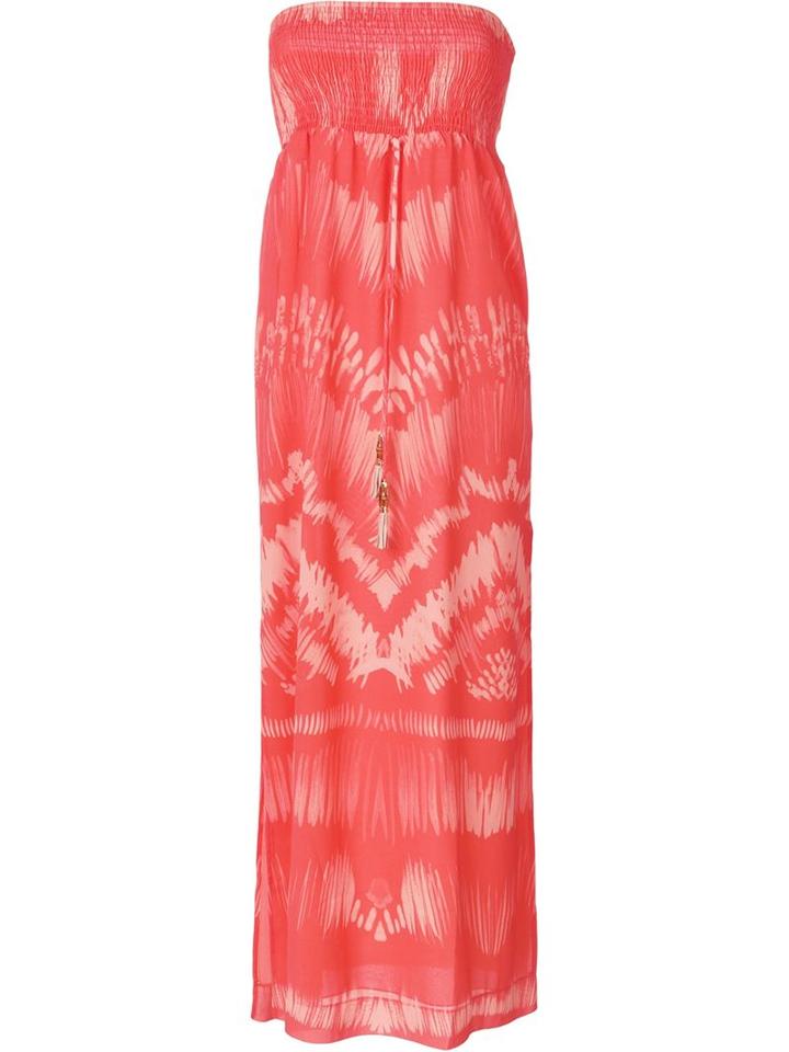 Heidi Klein 'tahiti' Bandeau Maxi Dress, Women's, Size: Medium, Yellow/orange, Polyester