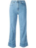 Rag & Bone (ivory) /jean - 'lou' Cropped Jeans - Women - Cotton/polyurethane - 25, Women's, Cotton/polyurethane