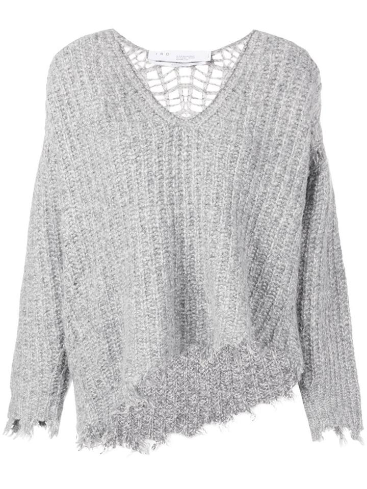 Iro Asymmetric V-neck Jumper - Grey