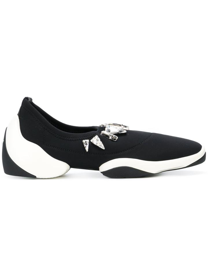 Giuseppe Zanotti Design Embellished Scuba Slip-on Sneakers - Black