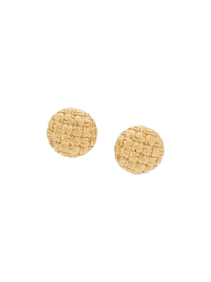 Givenchy Vintage 1980's Round Earrings - Gold