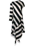 Marques'almeida Asymmetric Striped Dress - Black