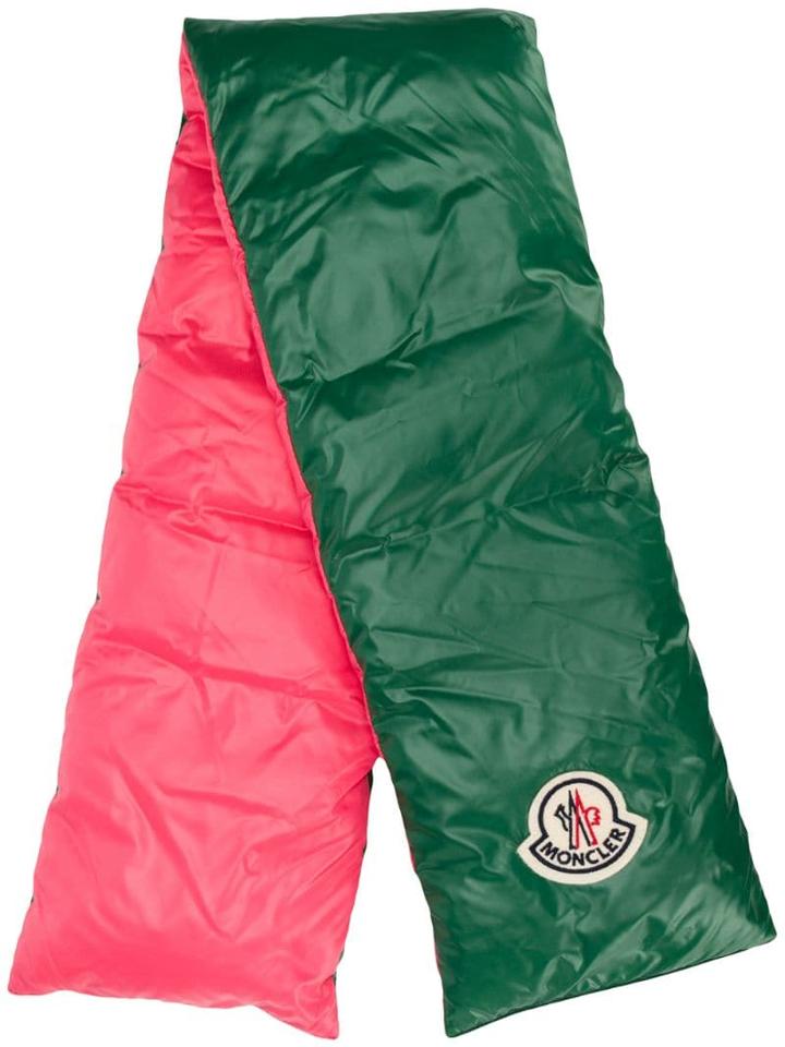 Moncler Puffer-style Logo Patch Scarf - Green