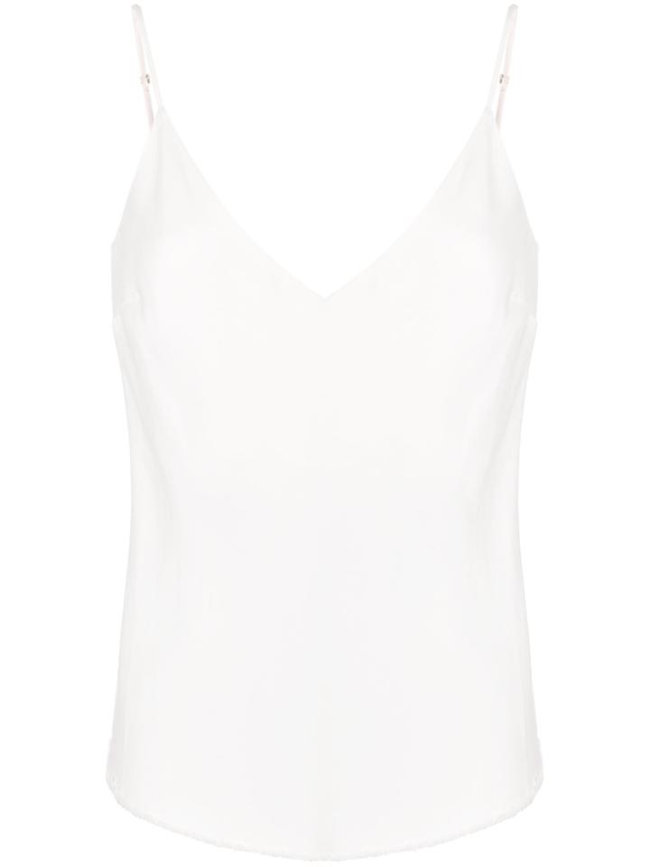Frame Denim Satin Bias Tank Top - White