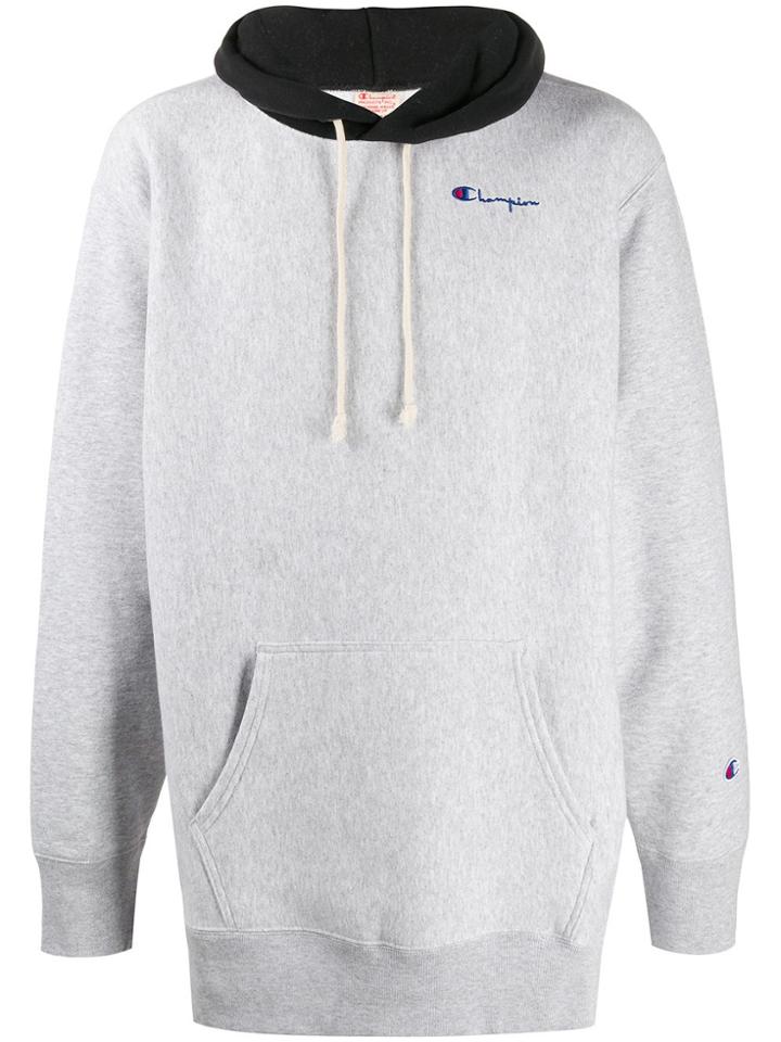Champion Contrasting Hood Sweatshirt - Grey