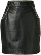 Versace Studded Leather Skirt - Black