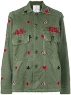 As65 Embroidered Heart Shirt Jacket - Green